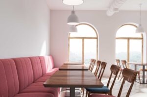 Comprar bancos corridos en Madrid - cafetería