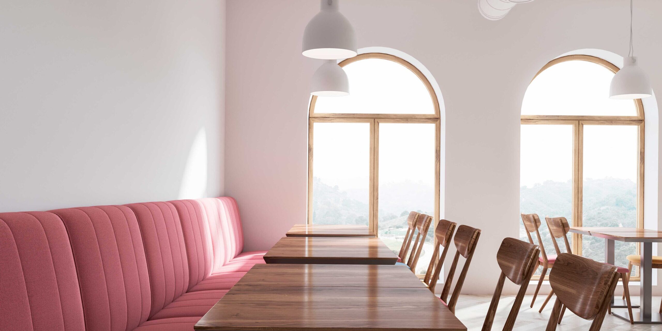 Comprar bancos corridos en Madrid - cafetería